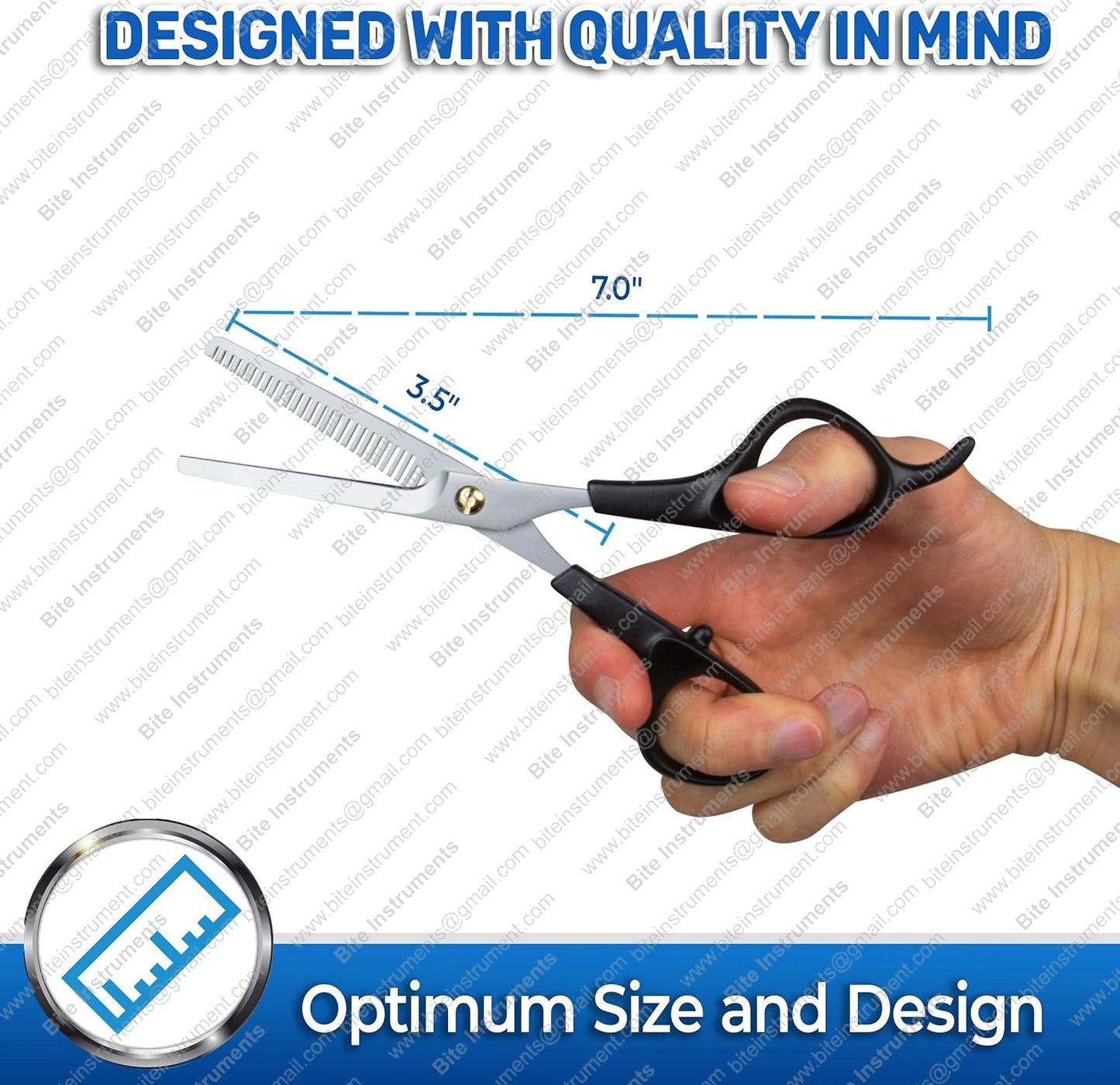 Bite Instruments Professional Thinning Scissors with Toothed Blade Pet Grooming Tools