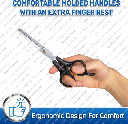 Bite Instruments Professional Thinning Scissors with Toothed Blade Pet Grooming Tools