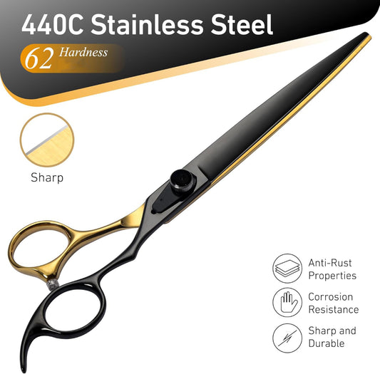 Premium Straight Shears  Right-Handed Professional Dog & Cat Grooming Scissors