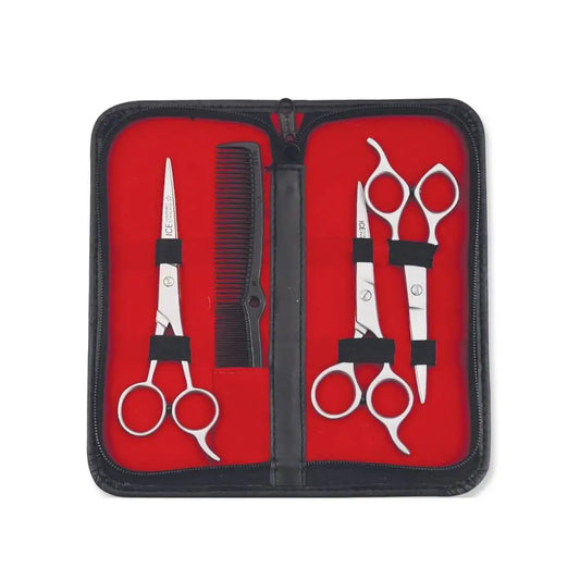 Pro Hairdressing Scissors Set: Ice Tempered Steel Cutting & Thinning Shears Kit - Barber & Salon Beauty Instruments