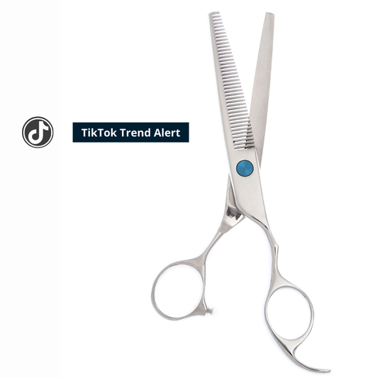 Professional Texturizing Shears (40 Teeth) - Japanese Steel Thinning Scissors for Layered Haircuts - Black/Gold