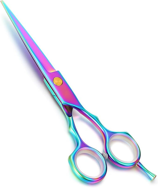 Rainbow Tie-Dye Hair Shears – Stainless Steel with Anti-Rust Coating