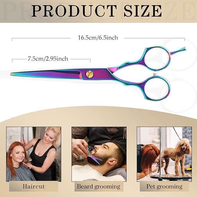 Rainbow Tie-Dye Hair Shears – Stainless Steel with Anti-Rust Coating