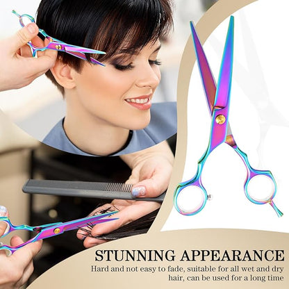 Rainbow Tie-Dye Hair Shears – Stainless Steel with Anti-Rust Coating