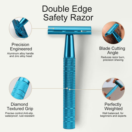 Bite Instruments Safety Razor For Man With 10 Premium Stainless Steel Razor Blade