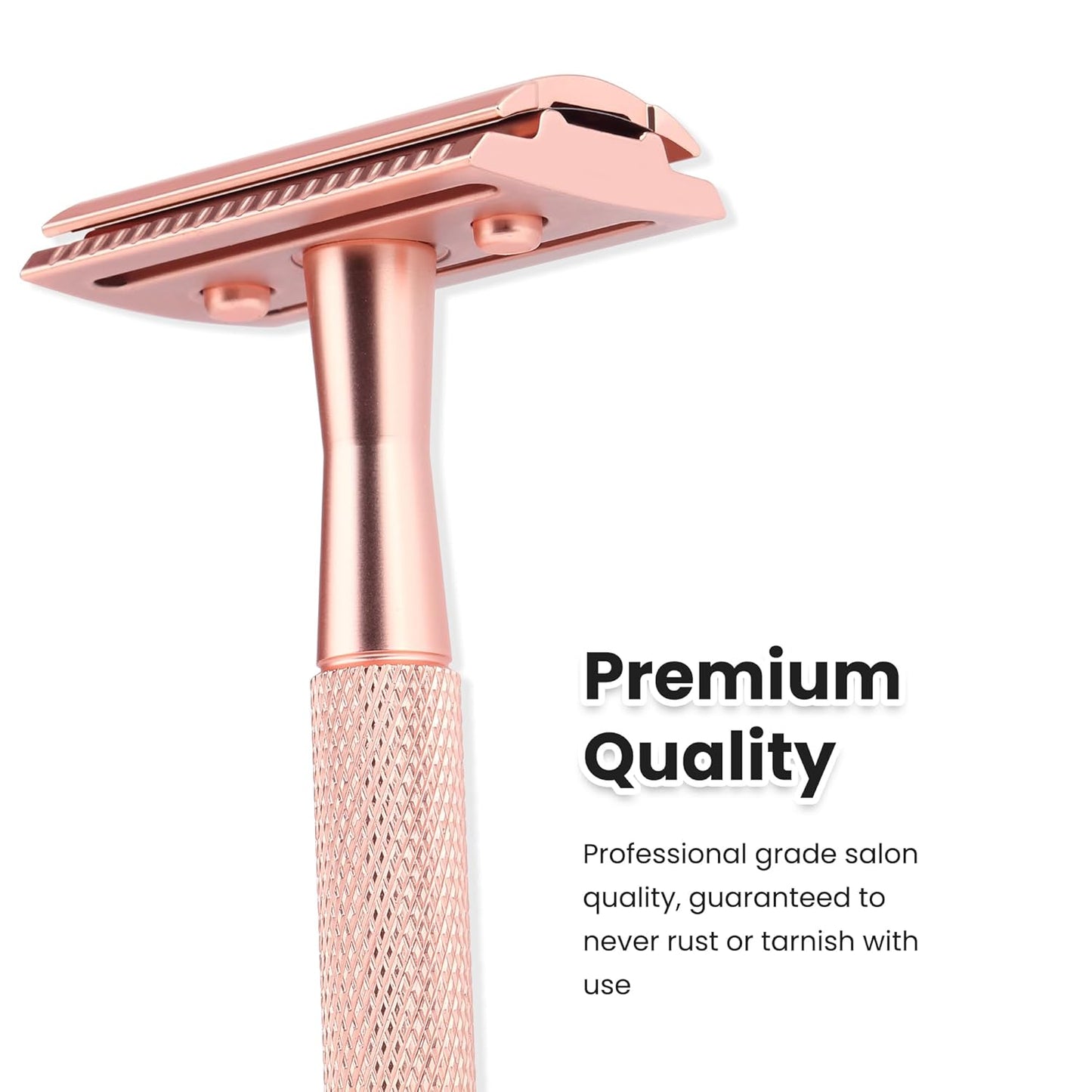 Bite Instruments Professional Rose Gold Safety Razor | Double Edge with Stand