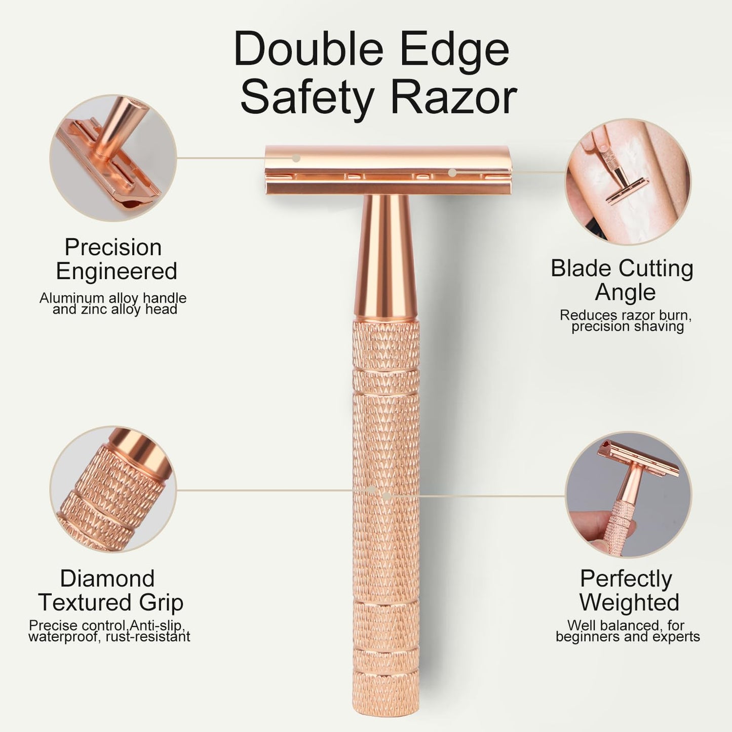 Bite Instruments Safety Razor | Stainless Steel Double Edge Razor for Men & Women