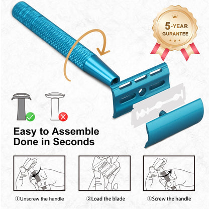 Bite Instruments Safety Razor For Man With 10 Premium Stainless Steel Razor Blade