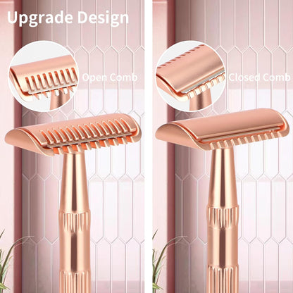 Bite Instruments Safety Razor With 10 Premium Stainless Steel Razor Blade for Unisex