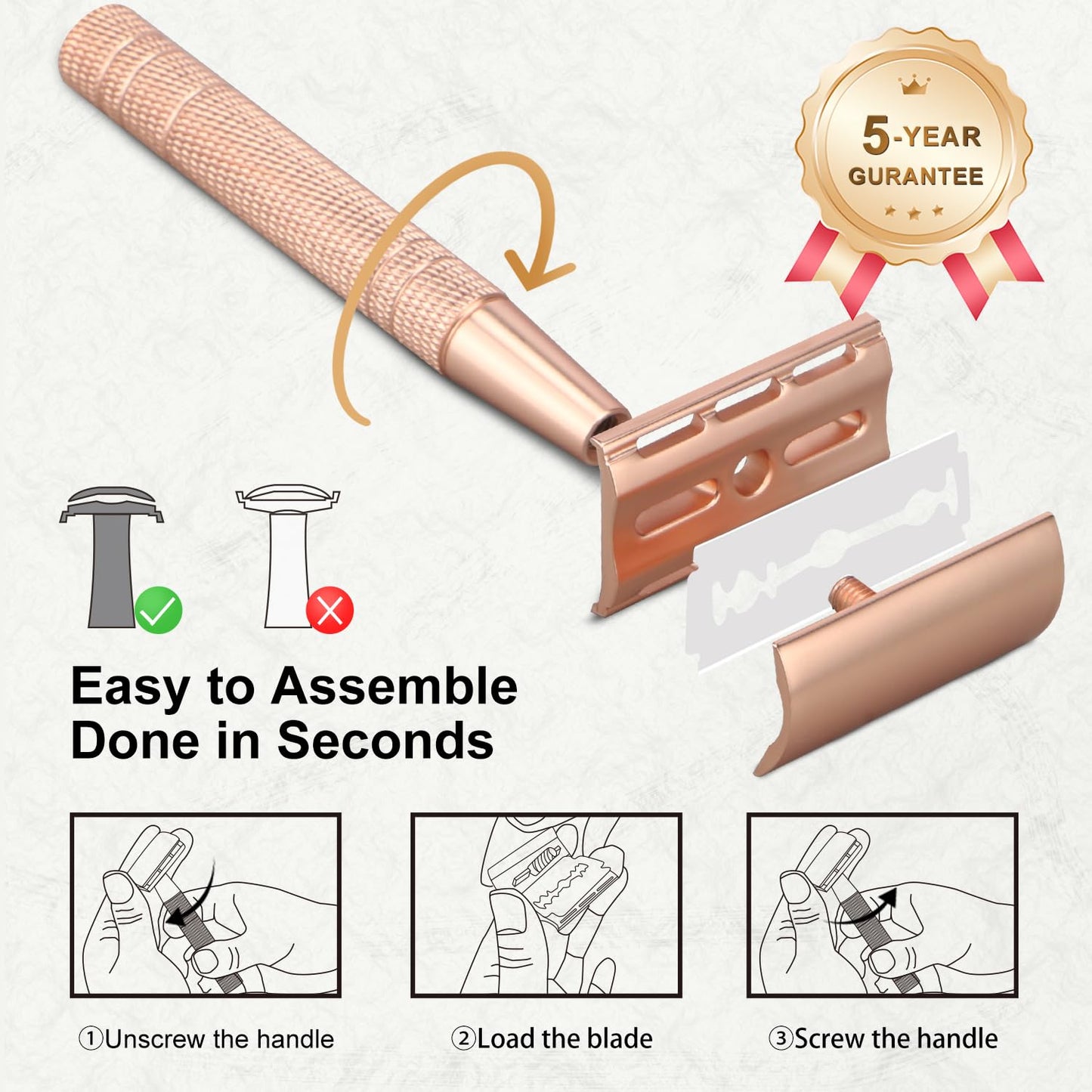 Bite Instruments Safety Razor | Stainless Steel Double Edge Razor for Men & Women