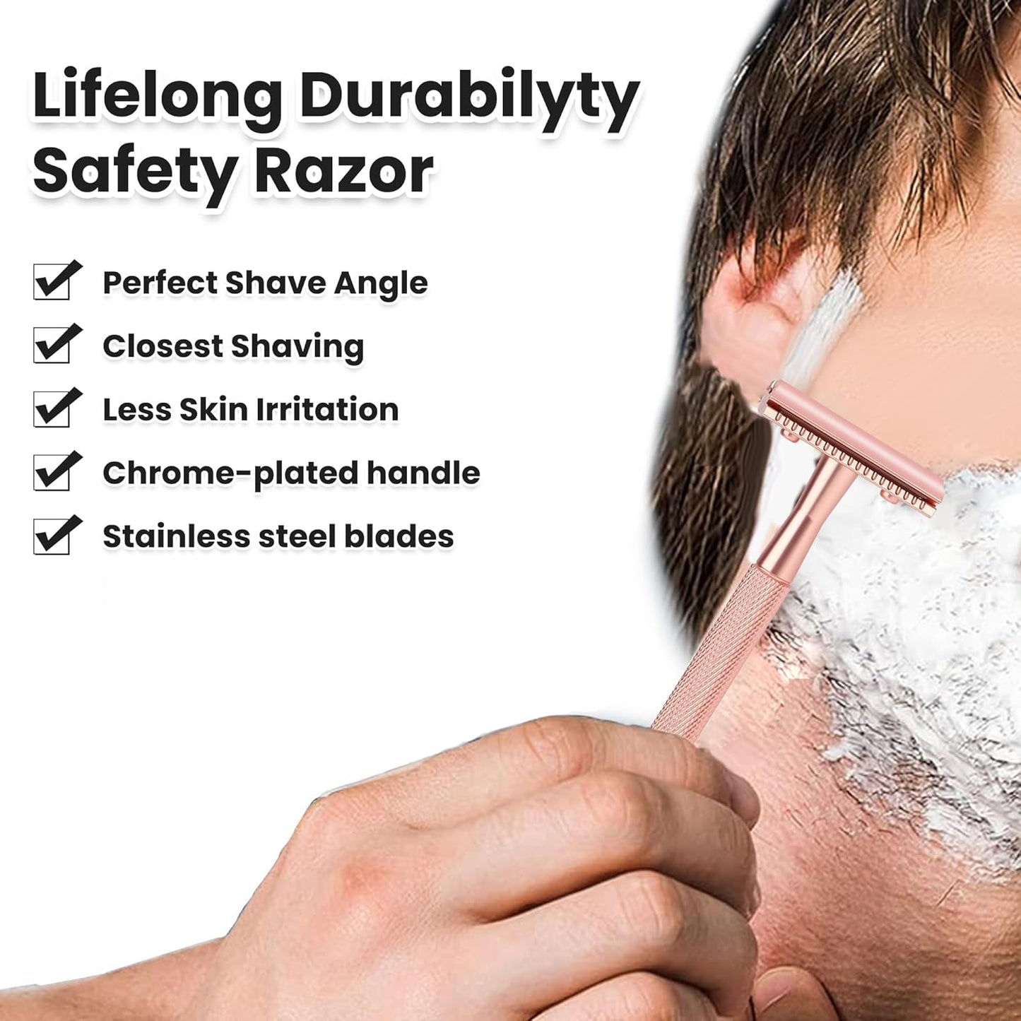 Bite Instruments Safety Razor For Man With 10 Premium Stainless Steel Razor Blade