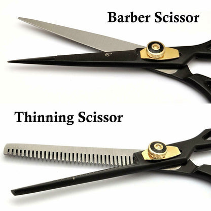 Bite Instruments Professional Barber & Hairdressing Kit - Stainless Steel Shears & Razor Set