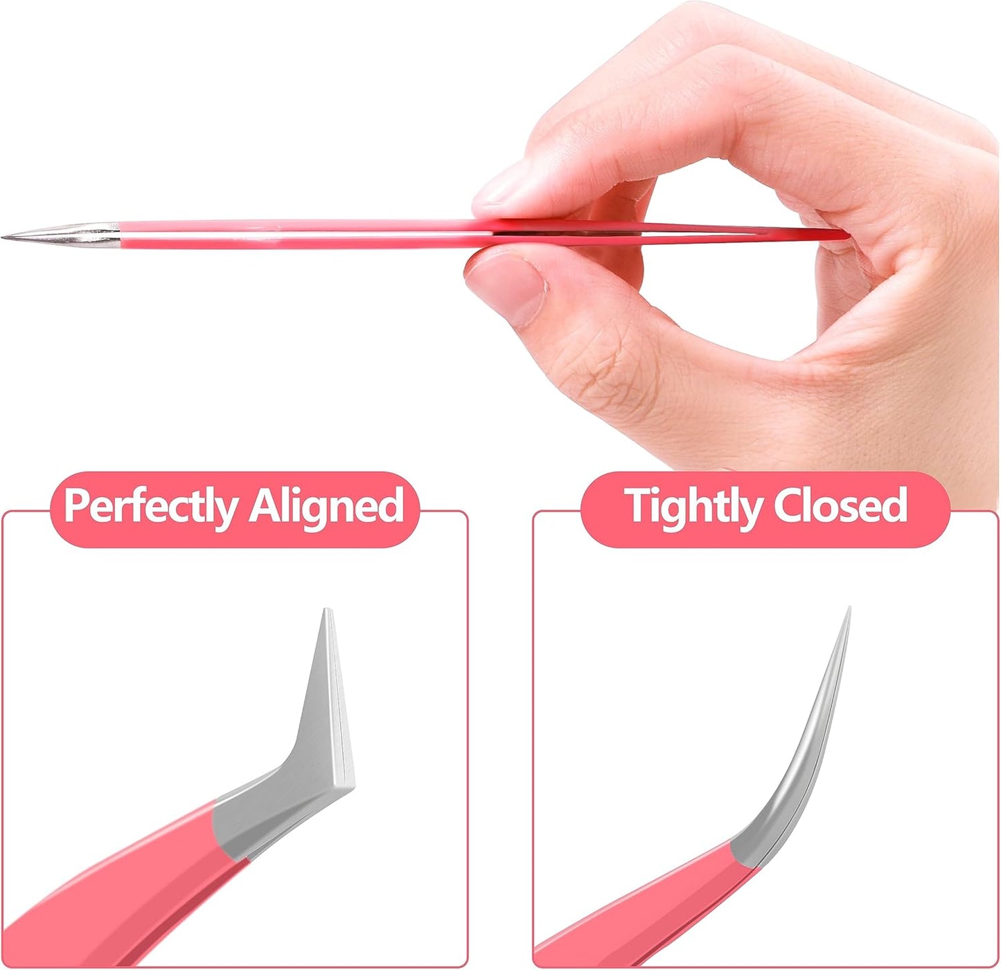 Professional Eyelash Extension Tweezer Set | Stainless Steel 3-Piece Kit