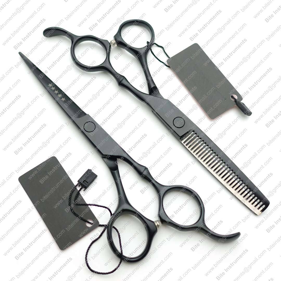 Professional 6.0 inch Barber Hair cutting &Thinning shears with Combs Lether Scissors Case