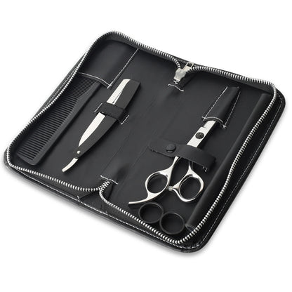 Hair Cutting Scissors & Shears Kit with Razor and Comb Barber Hairdressing Set