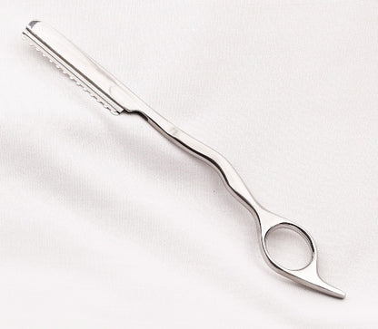 Versatile Silver Styling Razor & Eyebrow Shaver for Textured Hair & Precise Shaping