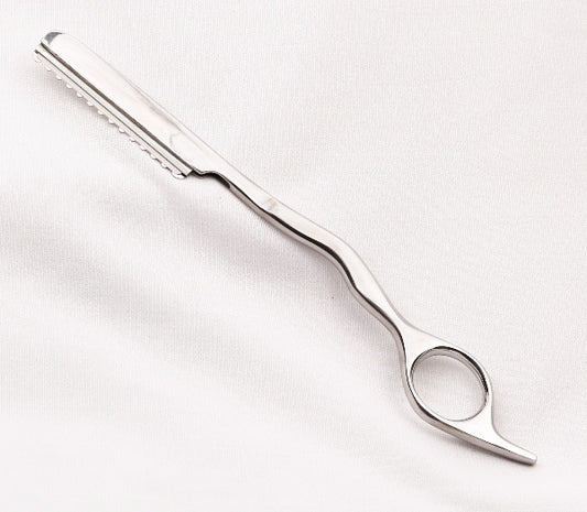 Versatile Silver Styling Razor & Eyebrow Shaver for Textured Hair & Precise Shaping