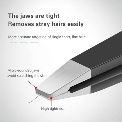 Professional Precision Tweezers For Facial Hair, Eyebrow Tweezer Stainless Steel
