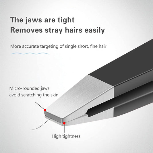 Professional Precision Tweezers For Facial Hair, Eyebrow Tweezer Stainless Steel