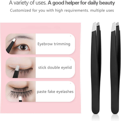 Professional Precision Tweezers For Facial Hair, Eyebrow Tweezer Stainless Steel