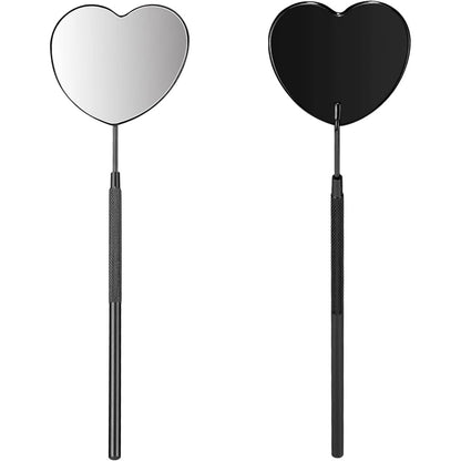 Bite Instruments 2 Pieces Eyelash Extension Mirror Half-moon Shape Lash Mirror 1.96 inch Stainless Steel