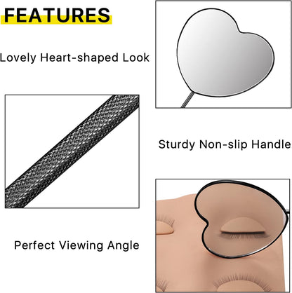 Bite Instruments Professional Large Mirror for Eyelash Extension & Makeup  Stainless Steel Lash Mirror