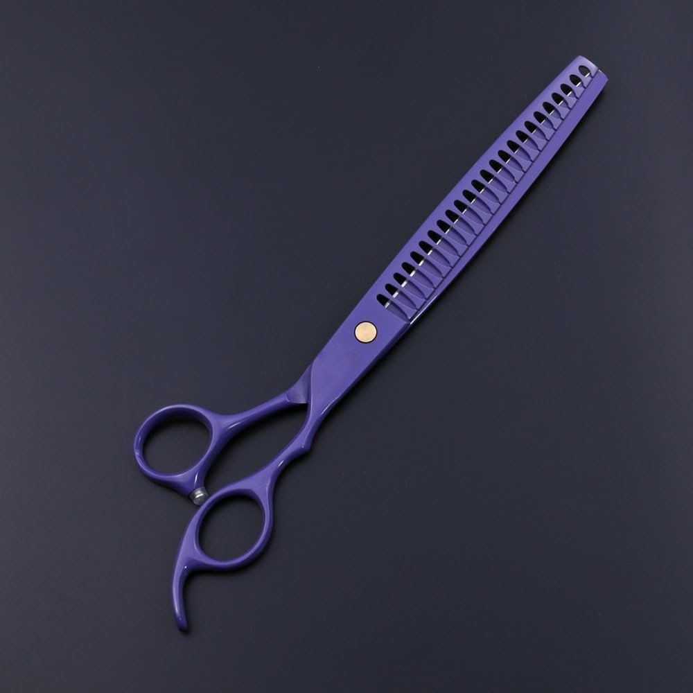 Purple Dragon Professional 8.0-inch Dog Grooming Scissors Set - Straight, Curved & Chunker Shears