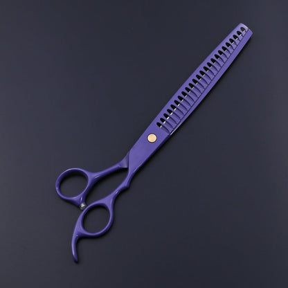 Purple Dragon Professional 8.0-inch Dog Grooming Scissors Set - Straight, Curved & Chunker Shears