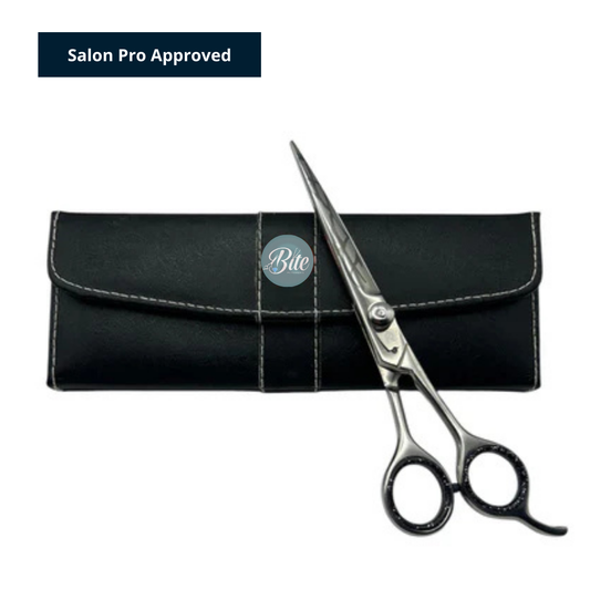 Japanese Steel Convex Edge Hair Scissors - Professional Barber Shears (6.5") - Rose Gold/Matte Black