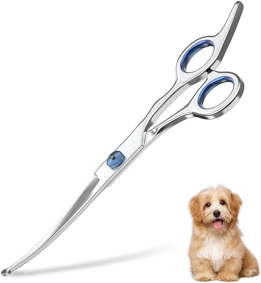 Curved Grooming Scissors for Dogs and Pets – Safety Round Tips