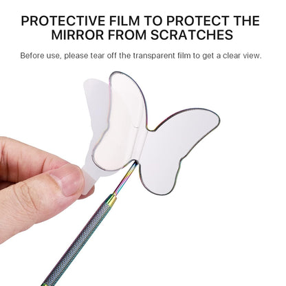 Cute Butterfly Lash Mirror for Eyelash Extensions, Stainless Steel Eyelash Makeup Mirror