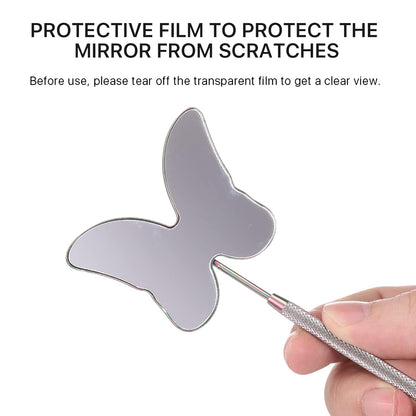 Cute Butterfly Lash Mirror for Eyelash Extensions, Stainless Steel Eyelash Makeup Mirror