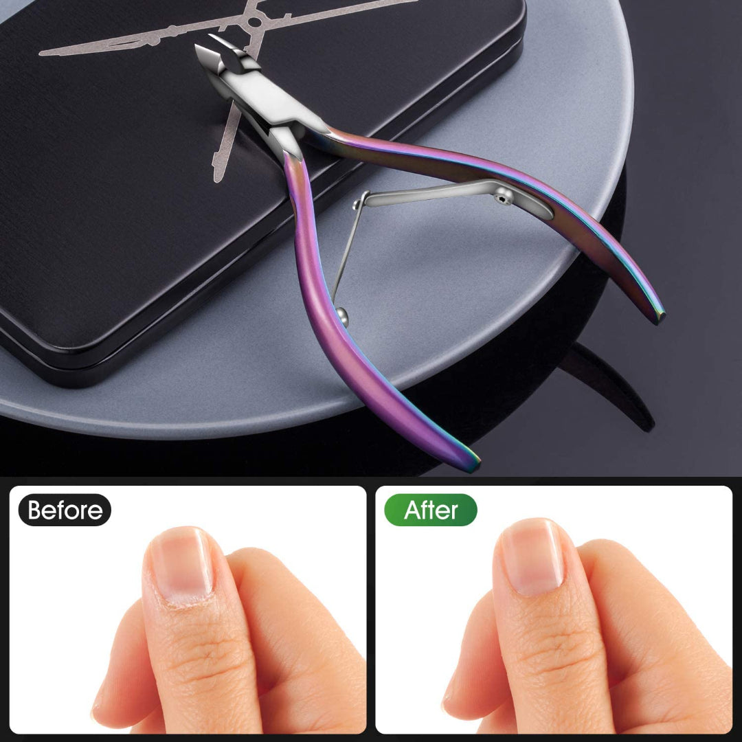 Bite Instruments Multicolor Ergonomic Cuticle Cutter with Non-Slip Grip