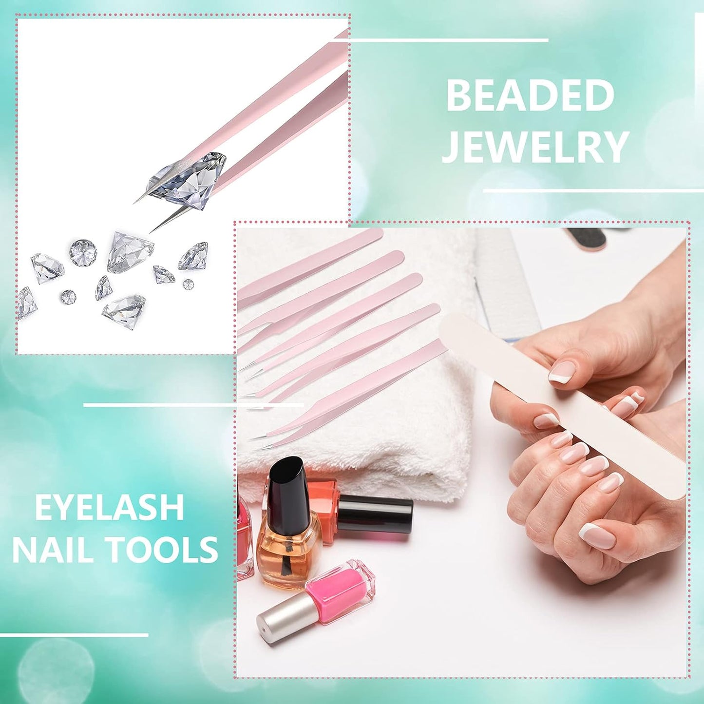 High Precision Lash Tweezers Set Stainless Steel Eyelash Tweezers
