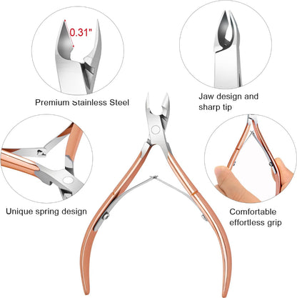 Professional 4Pcs Set Cuticle Nippers Stainless Steel | Bite Instruments