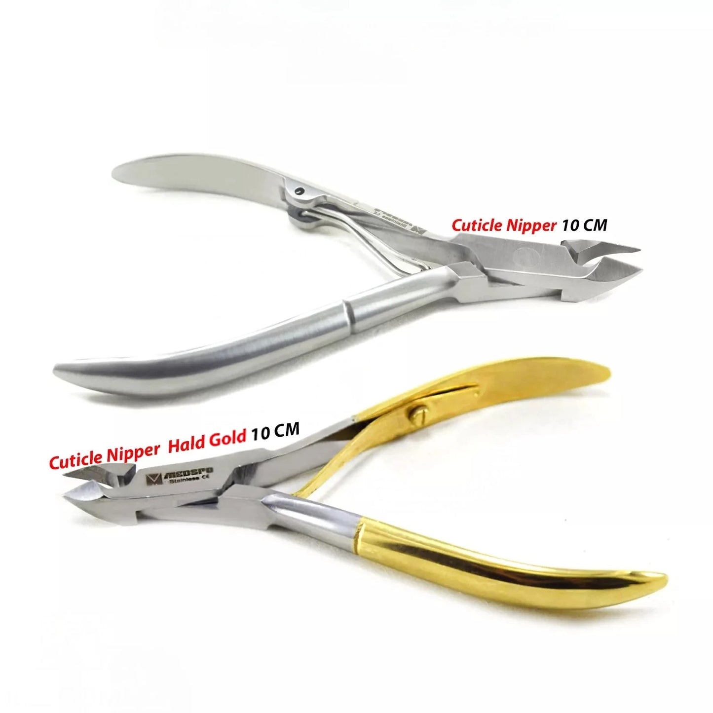 Professional 10 CM Stainless Steel Cuticle Nipper (Silver & Gold Handle)