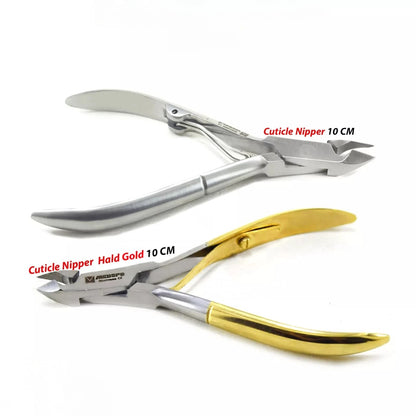 Professional 10 CM Stainless Steel Cuticle Nipper (Silver & Gold Handle)