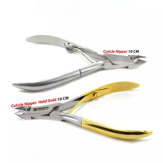 Professional 10 CM Stainless Steel Cuticle Nipper (Silver & Gold Handle)