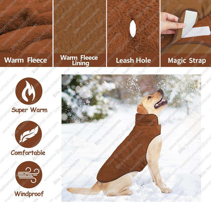Pet Winter Coat with Harness Ring – Soft, Warm Dog Jacket | Bite Instruments
