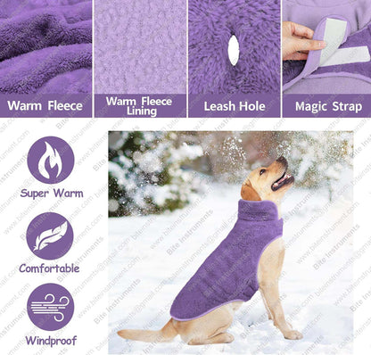 Pet Winter Coat with Harness Ring – Soft, Warm Dog Jacket | Bite Instruments
