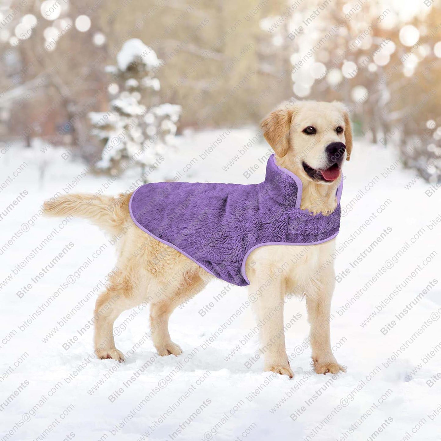Pet Winter Coat with Harness Ring – Soft, Warm Dog Jacket | Bite Instruments