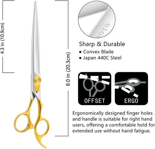 Dog Scissors for Grooming, Straight Dog Shears, 8.0 inch for Pet Grooming