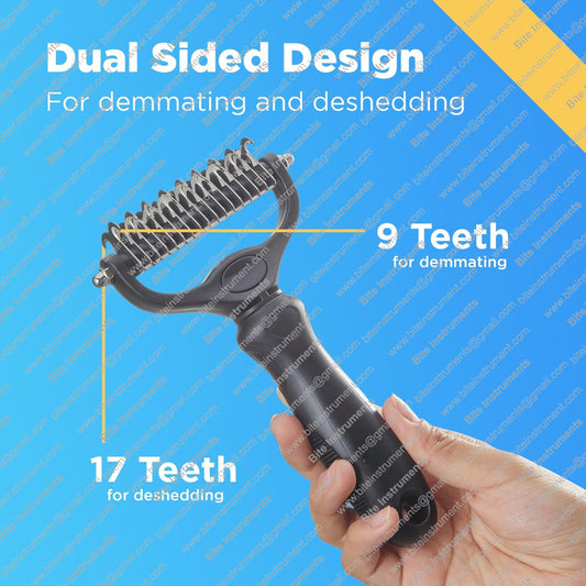 Dog Grooming Scissors & Deshedder - 7 in 1 Pet Grooming Scissors Set with undercoat brush