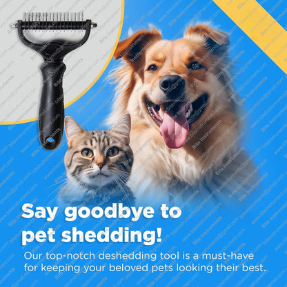 Dog Grooming Scissors & Deshedder - 7 in 1 Pet Grooming Scissors Set with undercoat brush