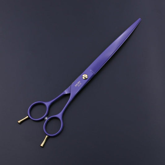 Purple Dragon Professional 8.0-inch Dog Grooming Scissors Set - Straight, Curved & Chunker Shears