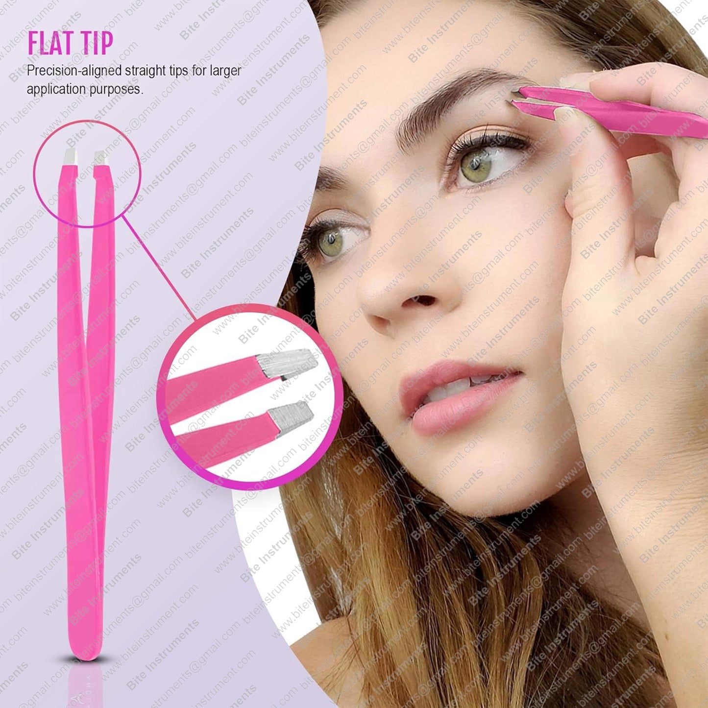 Bite Instruments Professional Precision Tweezers Eyebrow & Facial Hair Removal Tool