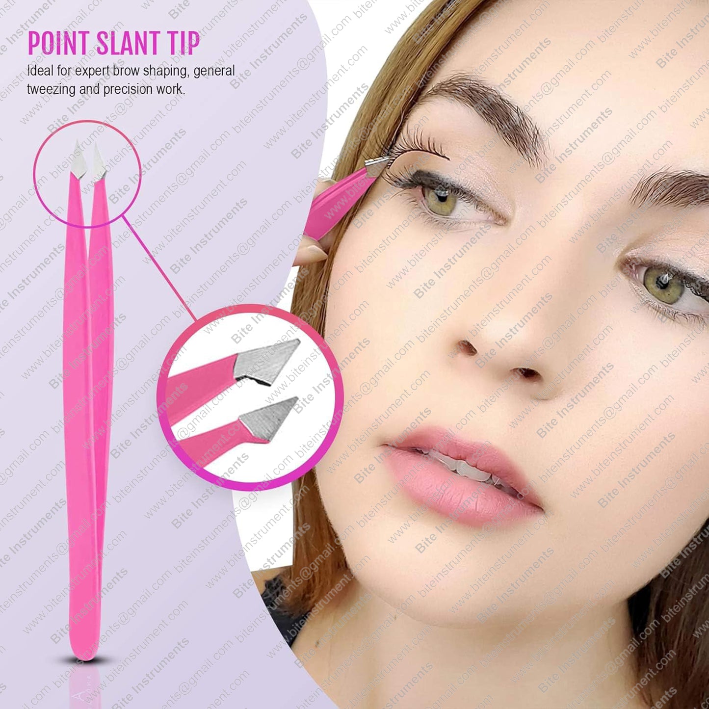 Bite Instruments Professional Precision Tweezers Eyebrow & Facial Hair Removal Tool