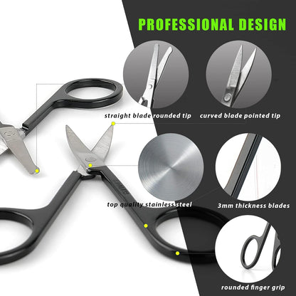 Bite Instruments Professional Eyelash Trimming Scissors Stainless Steel Eyebrow Scissors