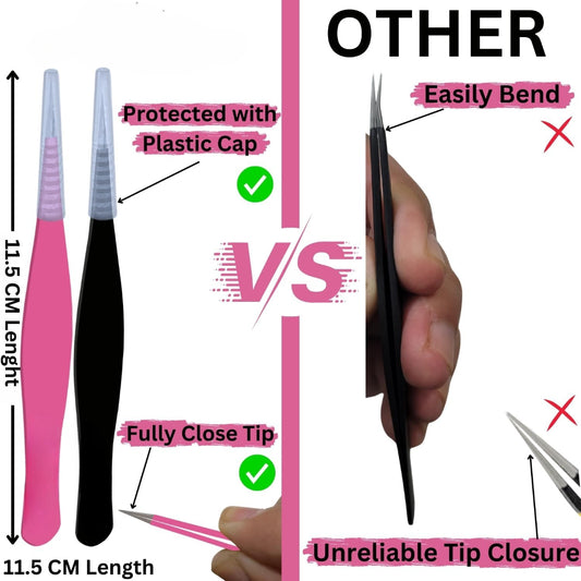 Bite Instruments  Pointed Tweezers Precision, Pointy Tweezers for Ingrown Hair Removal