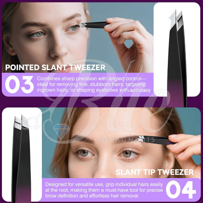 Bite Instruments Professional Precision Tweezers Eyebrow Hair Removal Tool